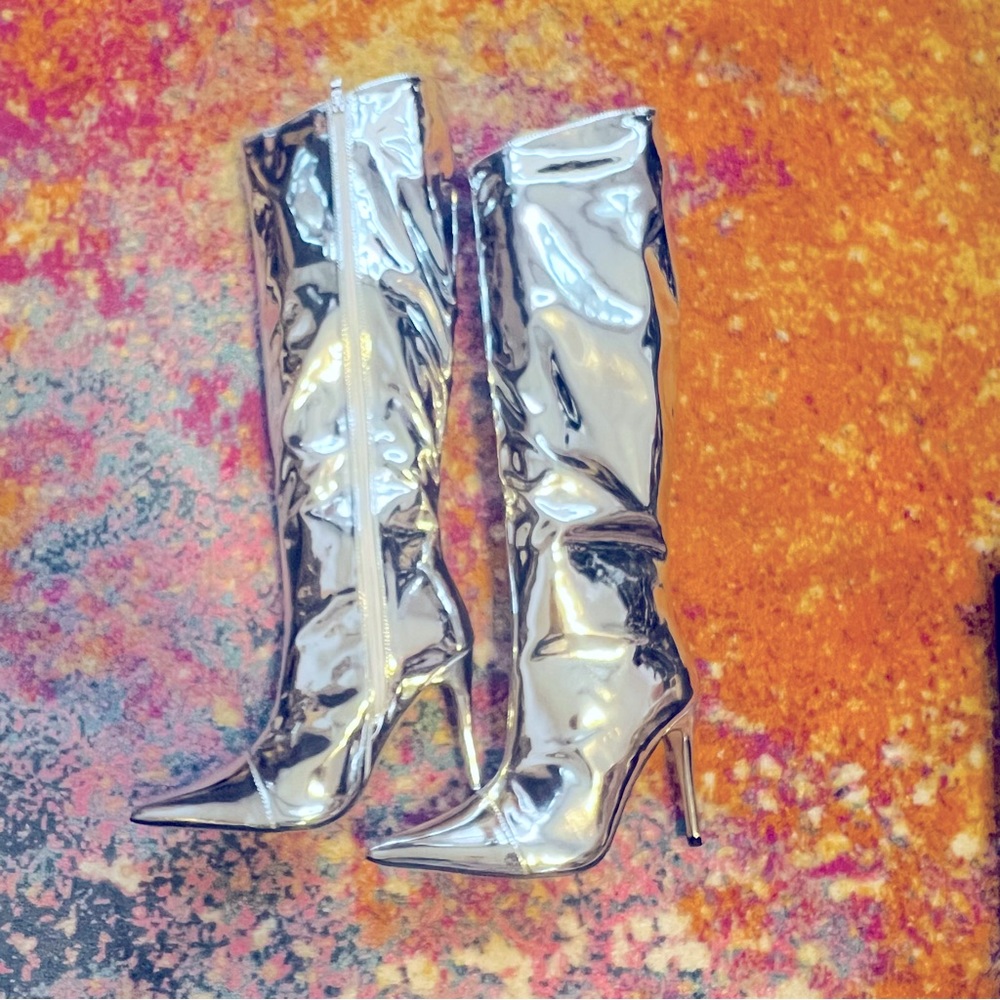 New Arqa Metallic High Boots Stiletto - Picture 11 of 17